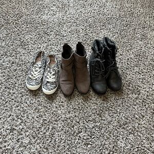 Roxy Zebra Print Sneakers, bamboo booties, grey booties